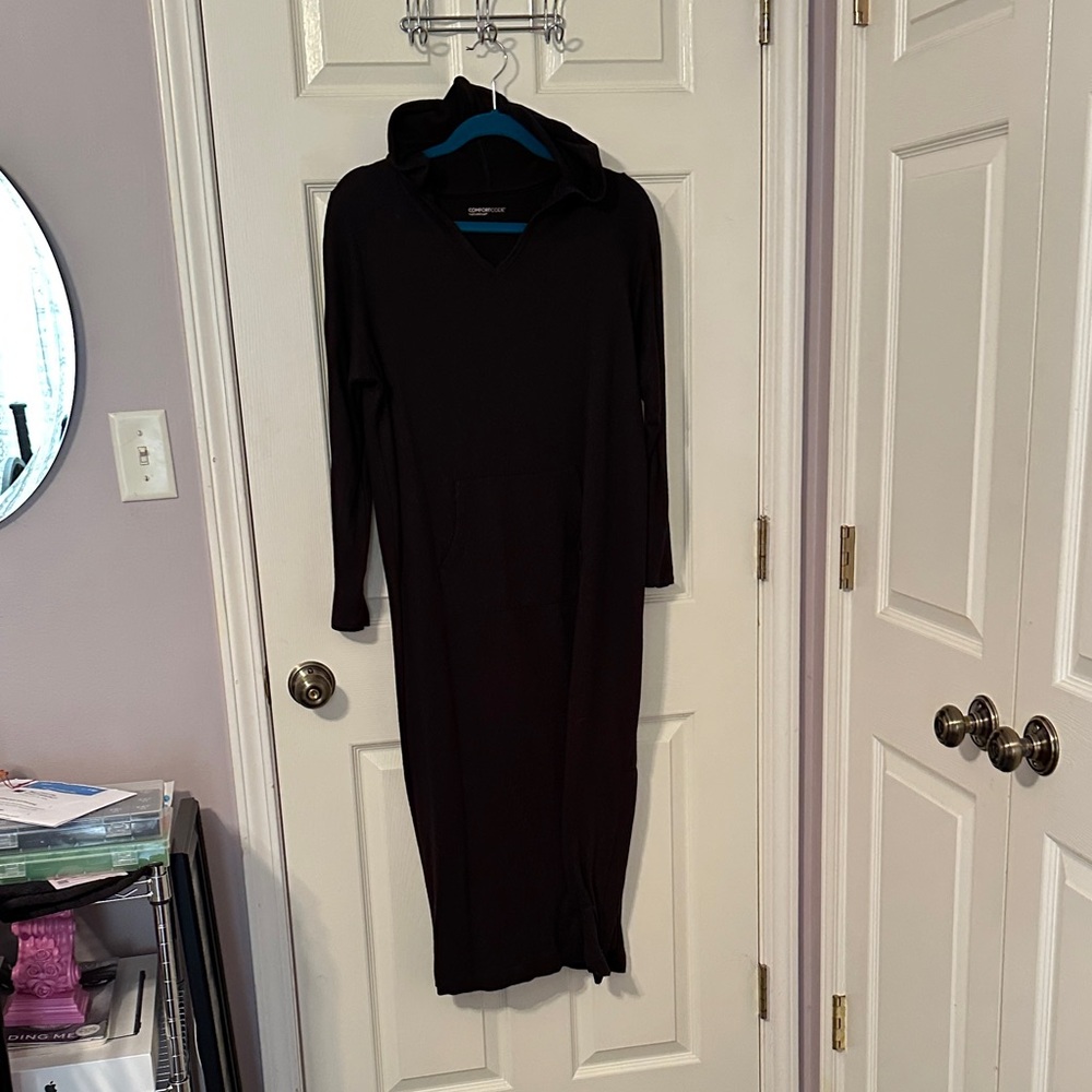 Cuddl Duds Black Long Sleeve Dress
